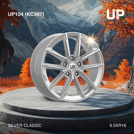 Up104 (КС987) 6.500xR17 5x114.3 DIA67.1 ET40 Silver Classic Up104 (КС987) 6.500xR17 5x114.3 DIA67.1 ET40 Silver Classic